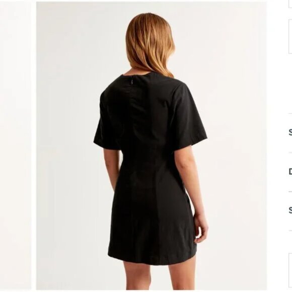 Abercrombie Black linen shift dress - small - Picture 3 of 5